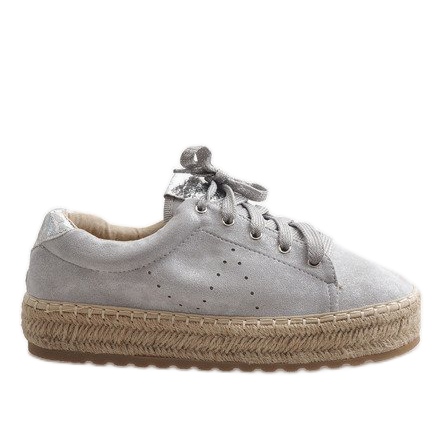 Harmaat nauhoitetut espadrillit BB01