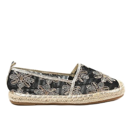 Mustat avoimet espadrillot kukilla 68-118