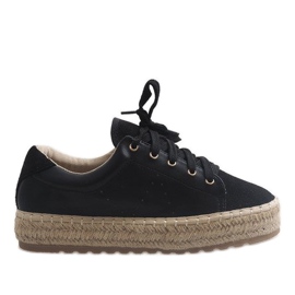 Mustat LX-07 nauhoitetut espadrillit
