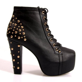 Saappaat kiinteät korkokengät K771 musta