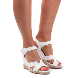 Wedge sandaalit 5H5670 Valkoinen ruskea Wedge sandaalit 5H5670 Valkoinen ruskea