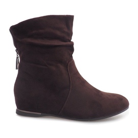Suede Wedge Boots 619-PA Ruskea