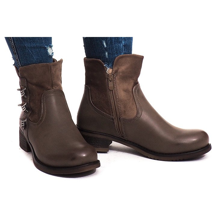 Lämmin saappaat 4417 Khaki monivärinen vihreä