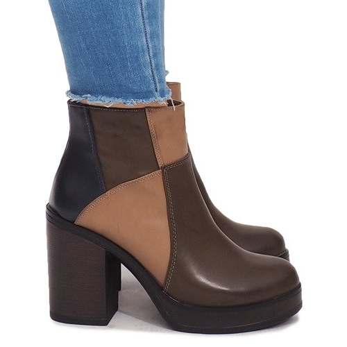 Saappaat kantapäällä, jossa joustava YBS280 Khaki monivärinen vihreä