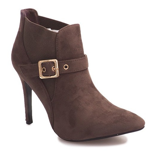 Saappaat korkokengät mokka PK097 Khaki monivärinen vihreä