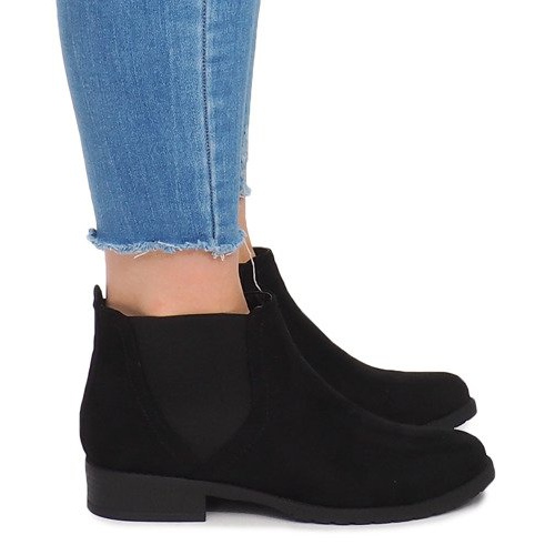 Suede-saappaat, joissa joustava C-5 musta