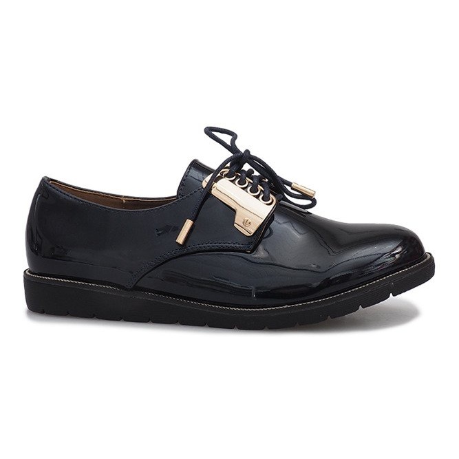 Tummansiniset lakatut kengät Rose laivastonsininen