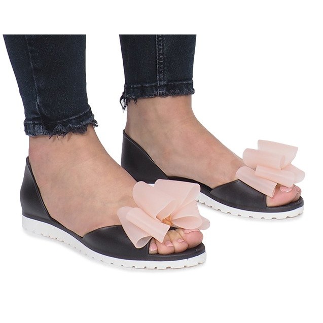 Meliski Flower City mustat sandaalit