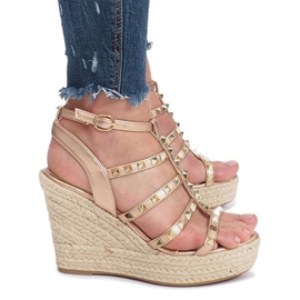 Samppanjakiiltoiset sandaalit Mood espadrilles kultainen