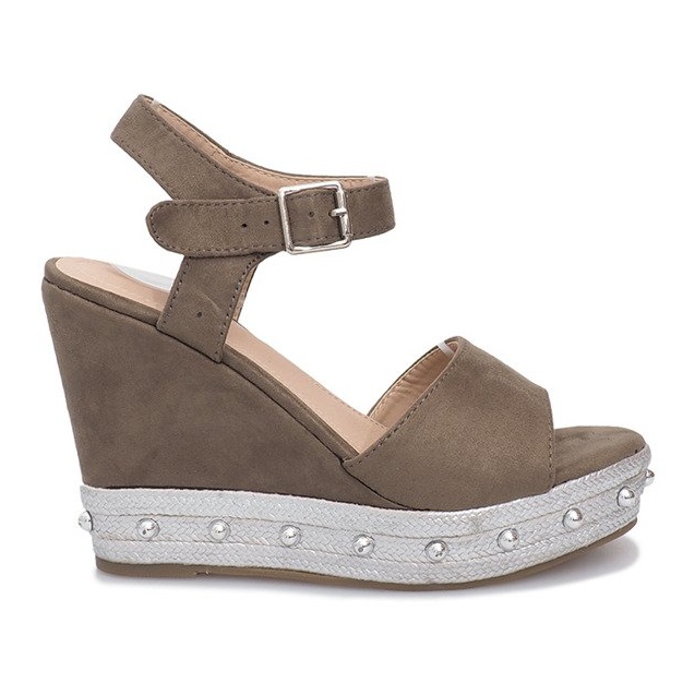 Matkusta vihreät kiilamaiset sandaalit monivärinen