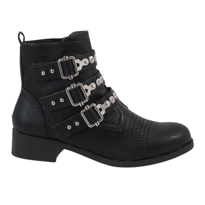 Mustat saappaat soljilla 7168-PA