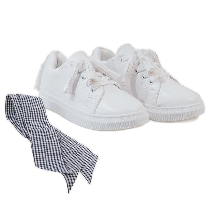 Valkoiset lenkkarit hapsuilla HS713-9 valkoinen