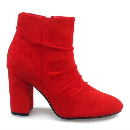 Punaiset mokkanahkaiset nilkkurit 0M803 -pylväässä punainen