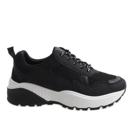 Muodikkaat mustat urheilukengät LT017