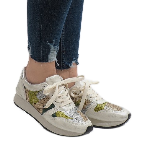 Valkoiset urheilukiilokengät T025 valkoinen harmaa