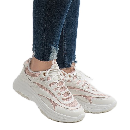 Valkoiset muodikkaat urheilukengät BO-15 valkoinen