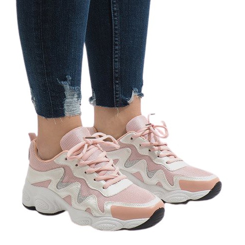 Vaaleanpunaiset muodikkaat urheilukengät KB-153 vaaleanpunainen