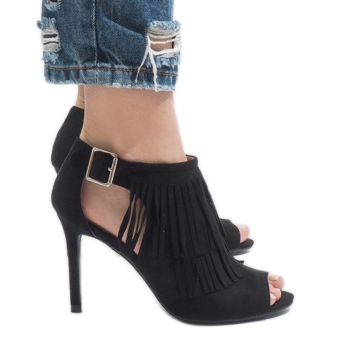 Mustat boho-saappaat kantapäässä 1551-149