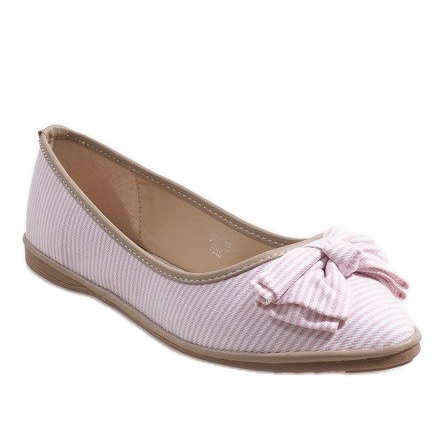 Vaaleanpunaiset ballerinat, joissa rusetti SK40 vaaleanpunainen