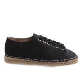Mustat nauhoitetut espadrillit 831-1