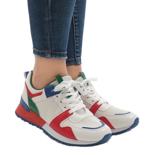 2018-7 Punaiset moniväriset trendikkäät urheilukengät punainen harmaa monivärinen