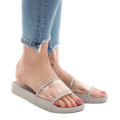 Harmaat läpinäkyvät tossut 815