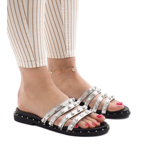 Hopeatossut nastoilla LK-2802 harmaa