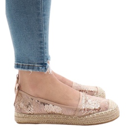 Vaaleanpunaiset avoimet espadrillit L08-71 vaaleanpunainen