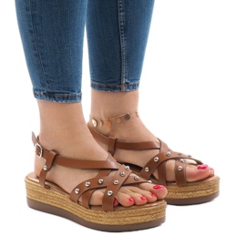 Kamelin espadrilliset sandaalit 314-2B-alustalla ruskea