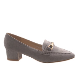 Harmaat mokkanahkaiset korkokengät 7078-P