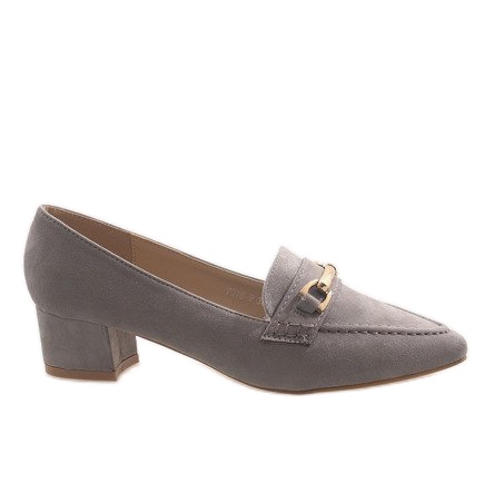 Harmaat mokkanahkaiset korkokengät 7078-P