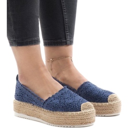 Siniset espadrilles-lenkkarit 7801-P-alustalla sininen
