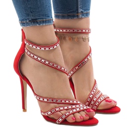 Punaiset sandaalit korkokengissä 9081-9 punainen