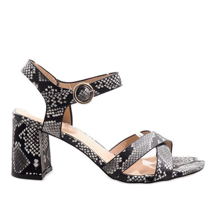 Käärme sandaalit postitse X-116 mokka musta monivärinen