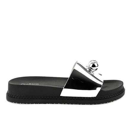 Hopeiset tossut palloilla 1819 harmaa