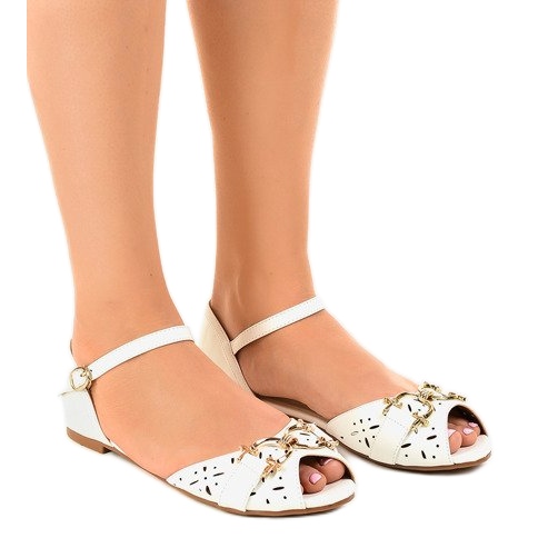 Valkoiset sandaalit GF-180-soljella valkoinen