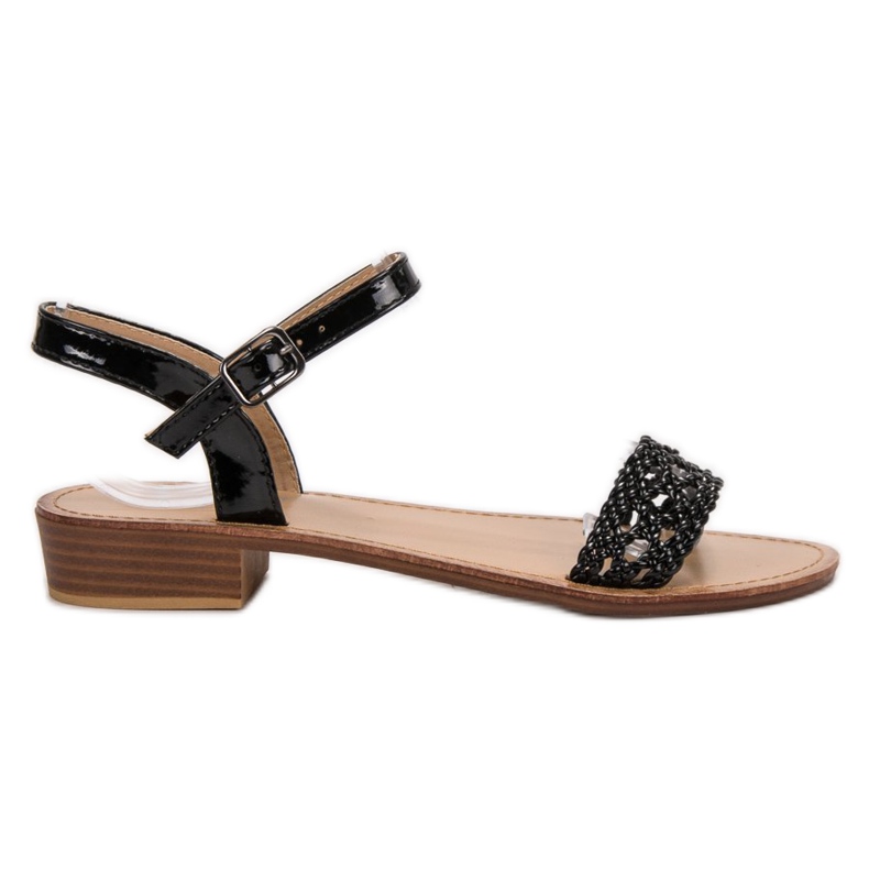 SHELOVET Punotut korkokengät sandaalit musta