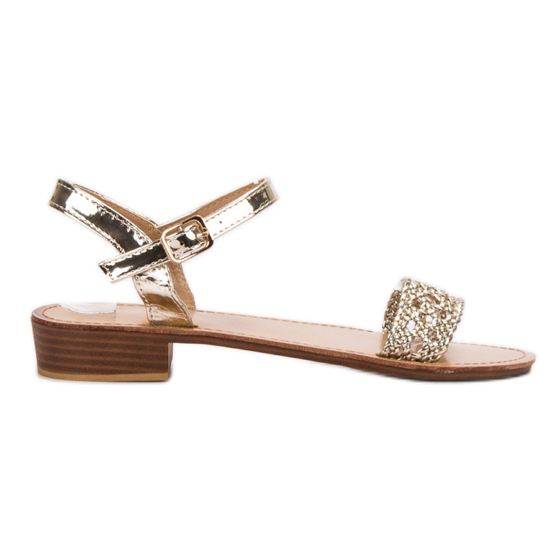 SHELOVET Punotut korkokengät sandaalit keltainen