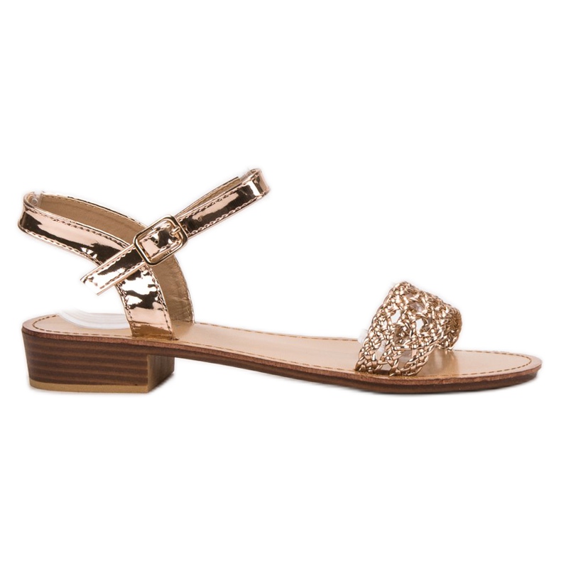 SHELOVET Punotut korkokengät sandaalit keltainen