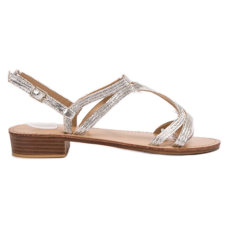 SHELOVET Korkeakorkoiset sandaalit harmaa