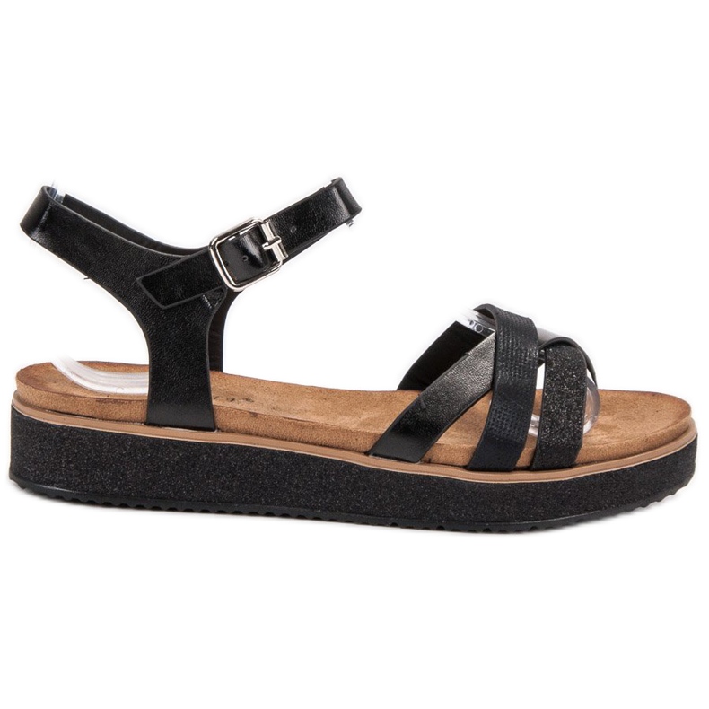 Bestelle Sandaalit, joissa glitteripohja musta