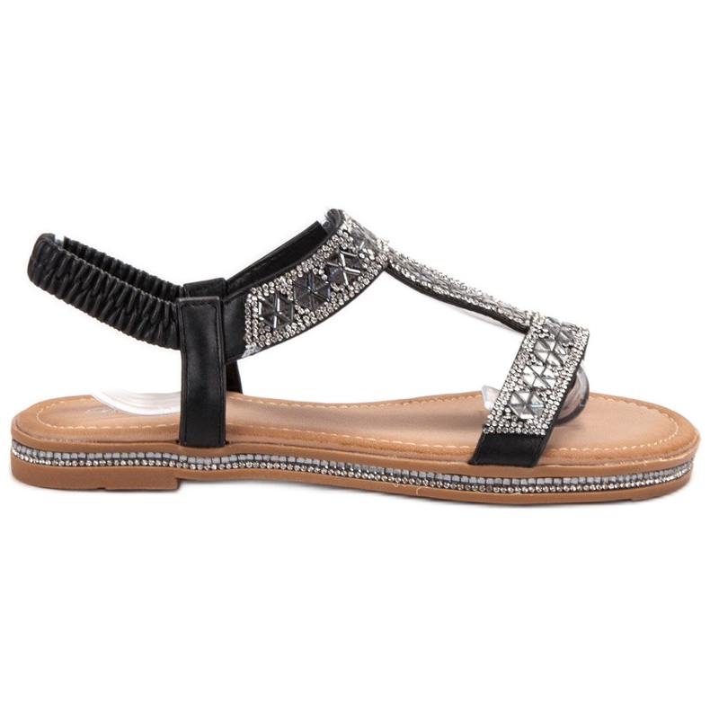 Bello Star Sisustetut mustat sandaalit