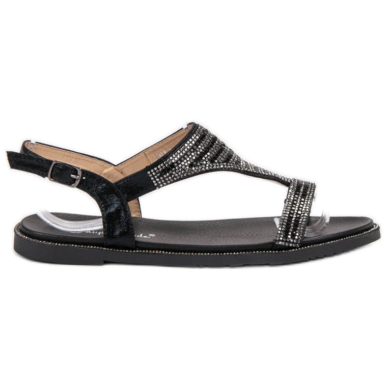 Super Mode Tyylikkäät mustat sandaalit