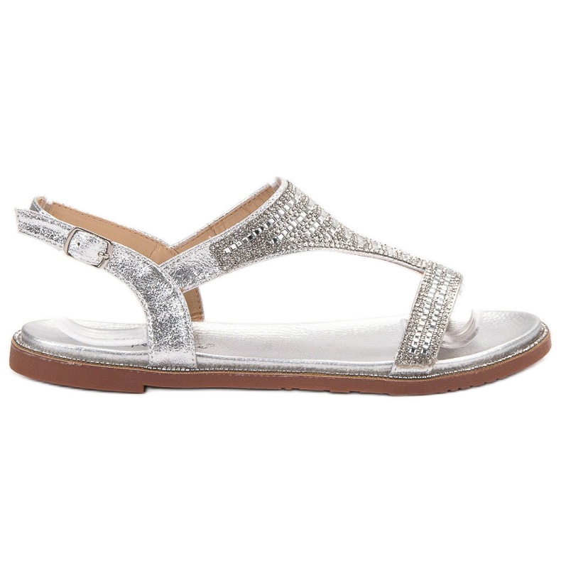 Super Mode Tyylikkäät hopeiset sandaalit harmaa