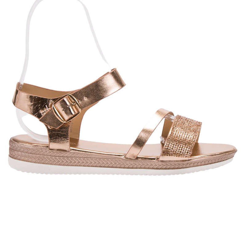 SHELOVET Muodikkaat sandaalit, joissa on kuutiometriä zirkonia vaaleanpunainen keltainen