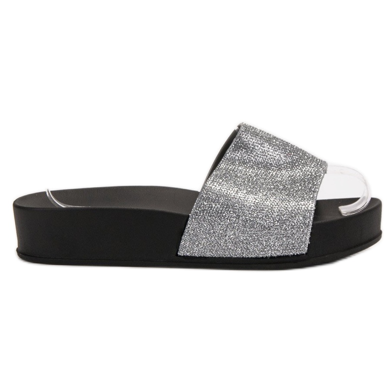 SHELOVET Kumiset tohvelit alustalla harmaa