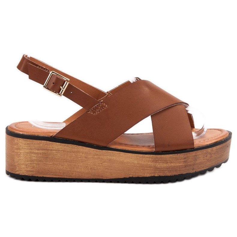 SHELOVET Sandaalit alustalla ruskea