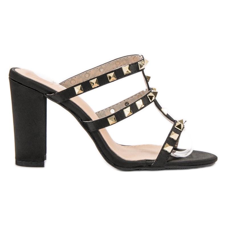 SDS Rock -sandaalit korkokengissä musta