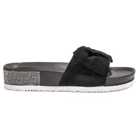 SHELOVET Mokkanahkaiset tossut, joissa on kuutiometriä musta