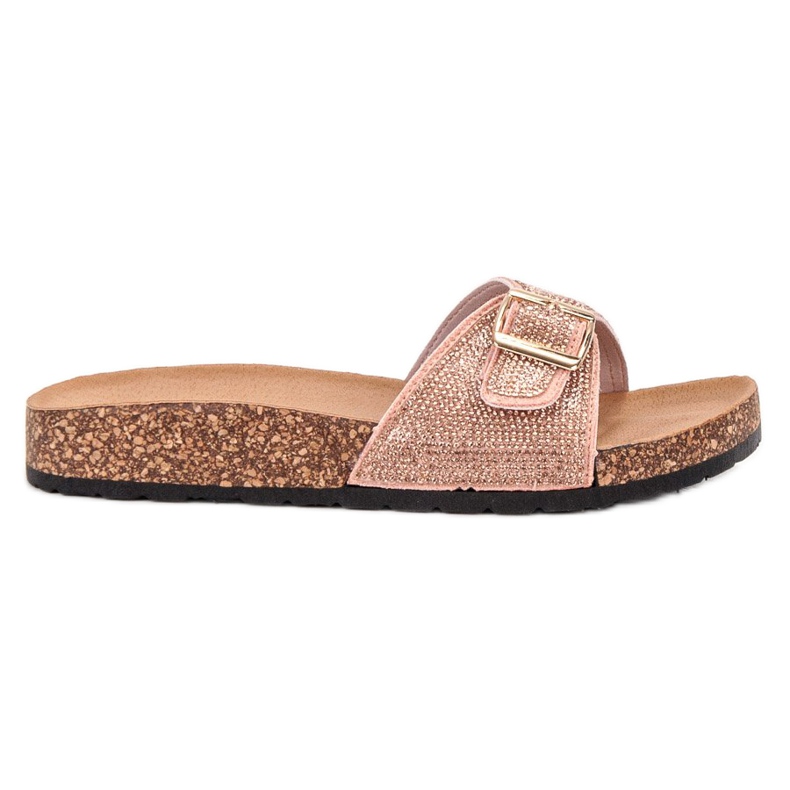 Marquiz Kiiltävät tossut soljella vaaleanpunainen